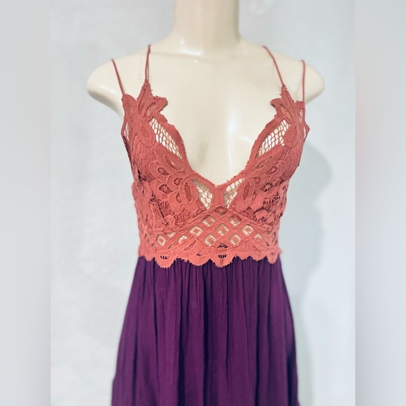 Free People Adella dress copper combo size Small this dress is like new - Picture 10 of 15